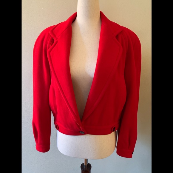 Vintage Liz Claiborne Cropped Wool Coat - Picture 1 of 4